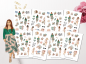 Preview: Mädchen Frühling Sticker Set